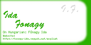 ida fonagy business card