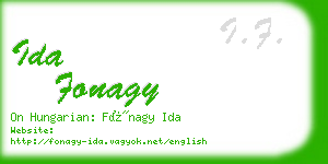 ida fonagy business card